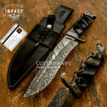 CUSTOM ART DAMASCUS BOWIE KNIFE BY IMPACT CUTLERY