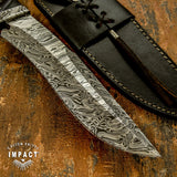 CUSTOM ART DAMASCUS BOWIE KNIFE BY IMPACT CUTLERY