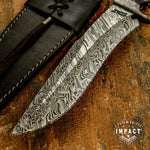 CUSTOM ART DAMASCUS BOWIE KNIFE BY IMPACT CUTLERY