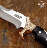 IMPACT CUTLERY RARE CUSTOM FULL TANG BUSHCRAFT SKINNING KNIFE | HORN | ENGRAVING