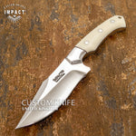 IMPACT CUTLERY RARE CUSTOM FULL TANG HUNTING BOWIE KNIFE | IVORITE HANDLE