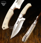 IMPACT CUTLERY RARE CUSTOM FULL TANG HUNTING BOWIE KNIFE | IVORITE HANDLE